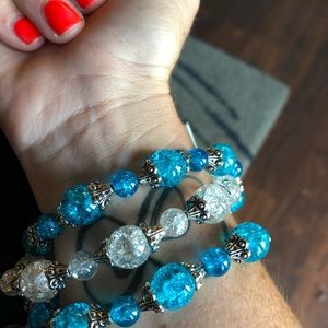 Handmade (glass bead) bracelets.